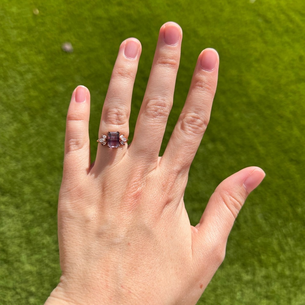 Rose Gold Fluorite Topaz Hazy Dream Ring Local Eclectic